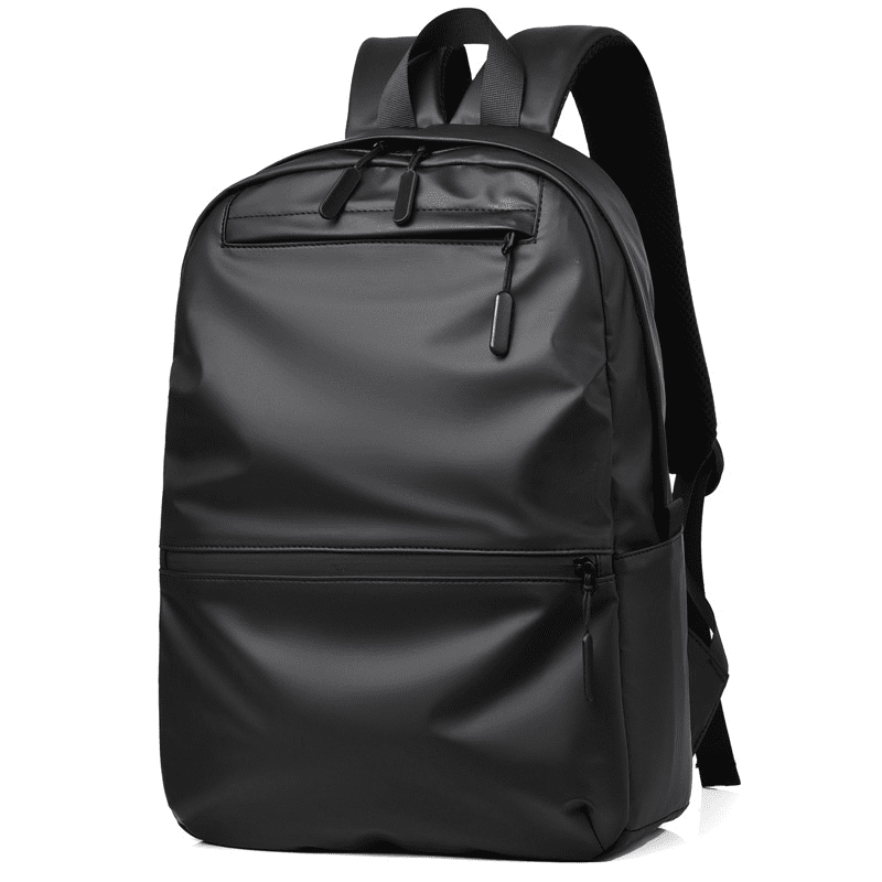 Sac à dos scolaire casual noir étanche avec plusieurs compartiments zippés