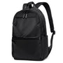 Sac à dos scolaire collège noir en nylon waterproof avec poches zippées et bretelles rembourrées