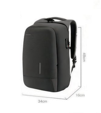 Sac à dos sécurisé LockPack noir avec serrure intégrée anti-vol et compartiments sécurisés