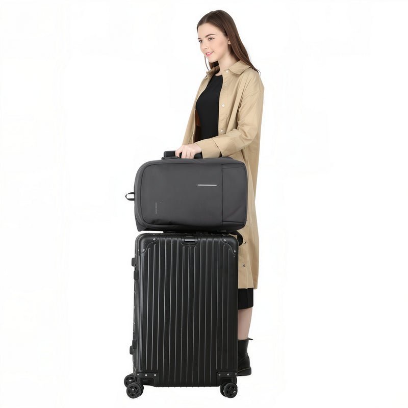 Sac à dos sécurisé LockPack avec valise rigide noire et sac souple assorti