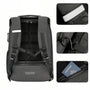 Sac à dos sécurisé LockPack gris foncé avec poches cachées et verrouillage intégré
