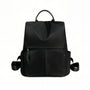 Sac à dos Sienna en cuir noir avec poches multiples et sangles ajustables