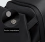 Détail d’un sac à dos solide noir avec fermeture magnétique à pression
