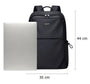 Sac à dos solide noir avec deux compartiments, poche latérale, pour ordinateur 15.6 pouces