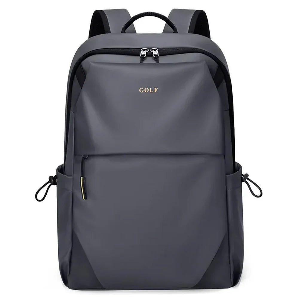 Sac à dos solide gris foncé minimaliste avec plusieurs compartiments élégants