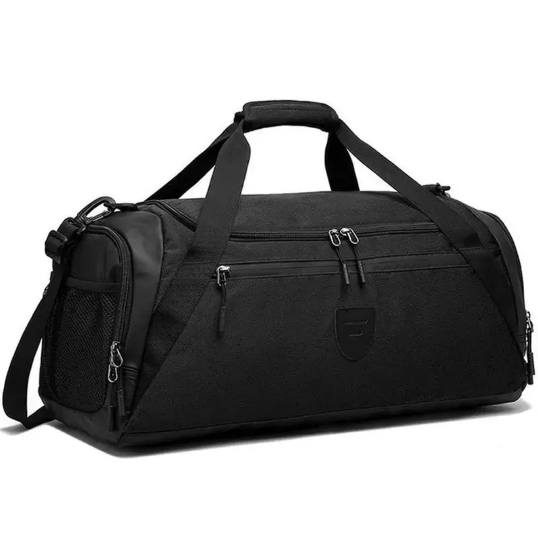Sac à dos sport 40l noir avec plusieurs compartiments zippés et bandoulière