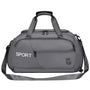 Sac à dos sport femme gris avec plusieurs compartiments zippés et bandoulières