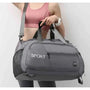Sac à dos sport femme gris avec bandoulière et poignées supérieures