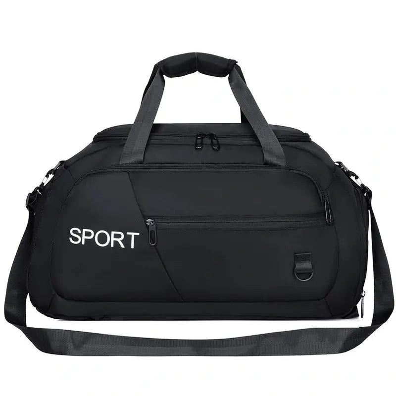 Sac à dos sport femme noir avec poignées supérieures et bandoulière ajustable