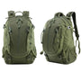 Sac à dos style militaire olive vert avec plusieurs compartiments et bretelles ajustables