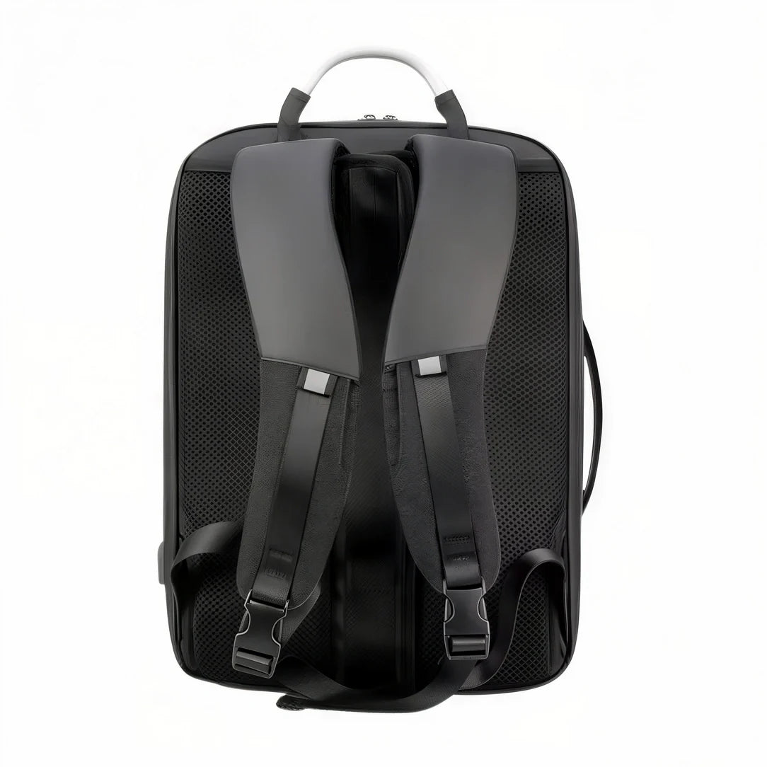 Sac à dos valise cabine noir en maille avec bretelles rembourrées et boucle réglable