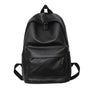 Sac à dos ville homme cuir en faux cuir noir avec poche frontale et poignée supérieure