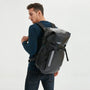 Sac à dos waterproof de randonnée noir avec bande réfléchissante