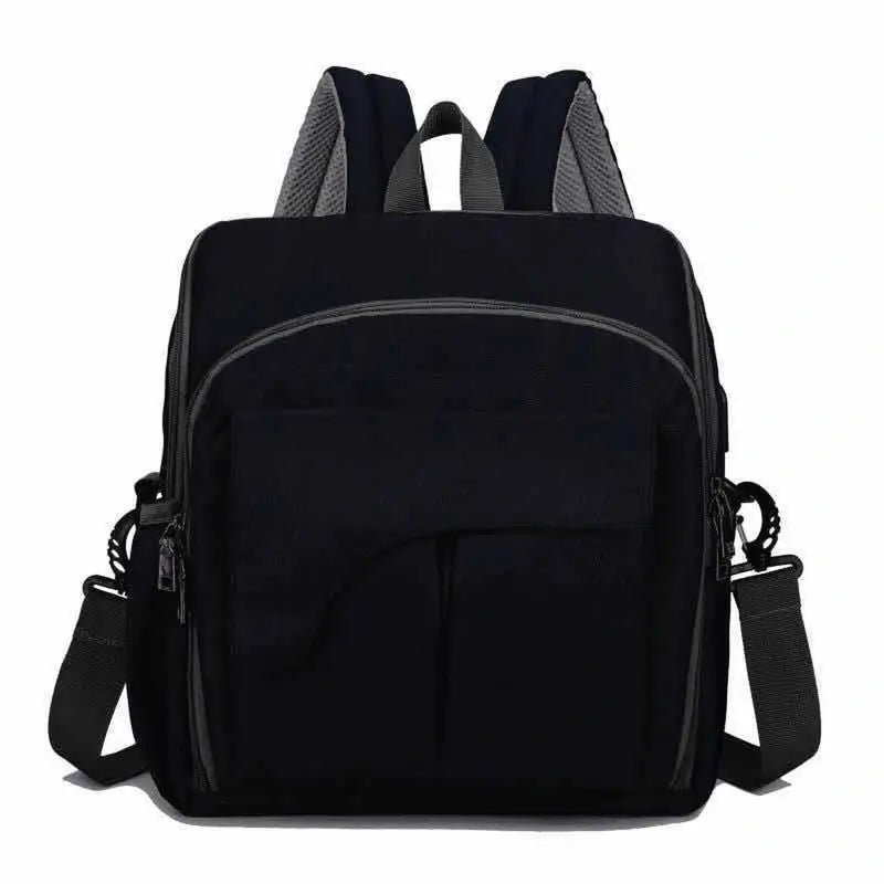 Sac à langer pour bébé avec sac à bandoulière multifonctionnel noir et poches frontales