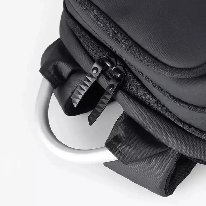 Fermoirs de fermeture éclair du Sac Business Femme noir avec motif triangulaire texturé