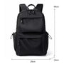 Sac de cours lycée homme noir imperméable avec multiples poches, bretelles ajustables