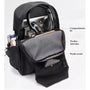 Sac de cours lycée homme noir ouvert avec compartiments pour ordinateur et accessoires