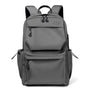 Sac de cours lycée homme, sac à dos gris foncé avec plusieurs compartiments zippés