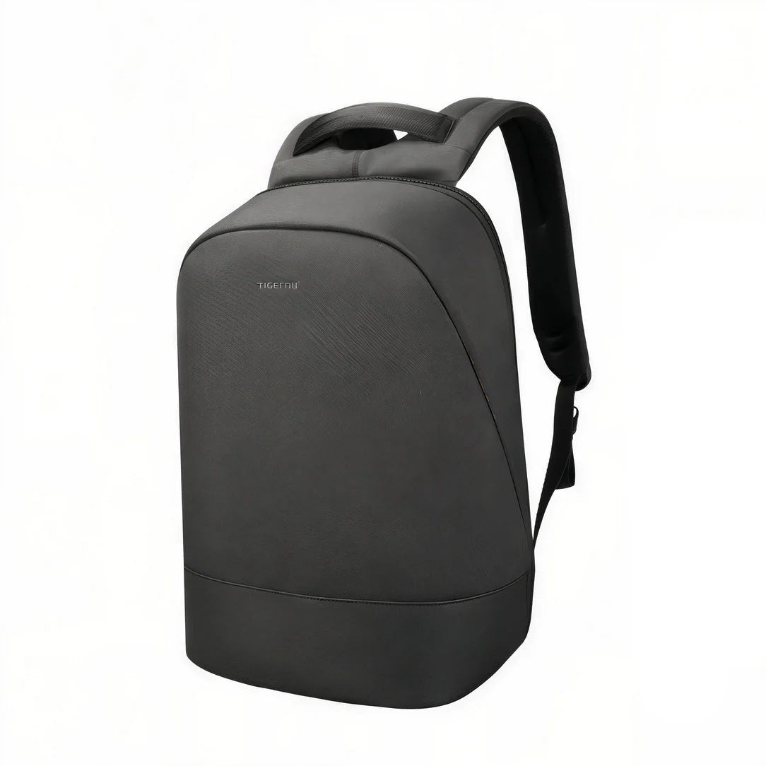 Sac de cours ordinateur Campus X avec sac à dos gris foncé minimaliste et bretelles rembourrées