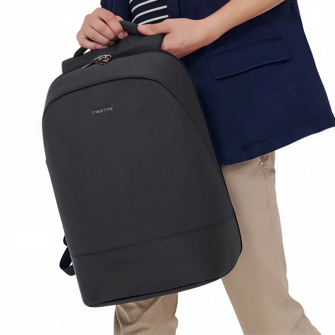 Sac de cours ordinateur Campus X noir à dos souple avec poignée et fermeture zippée