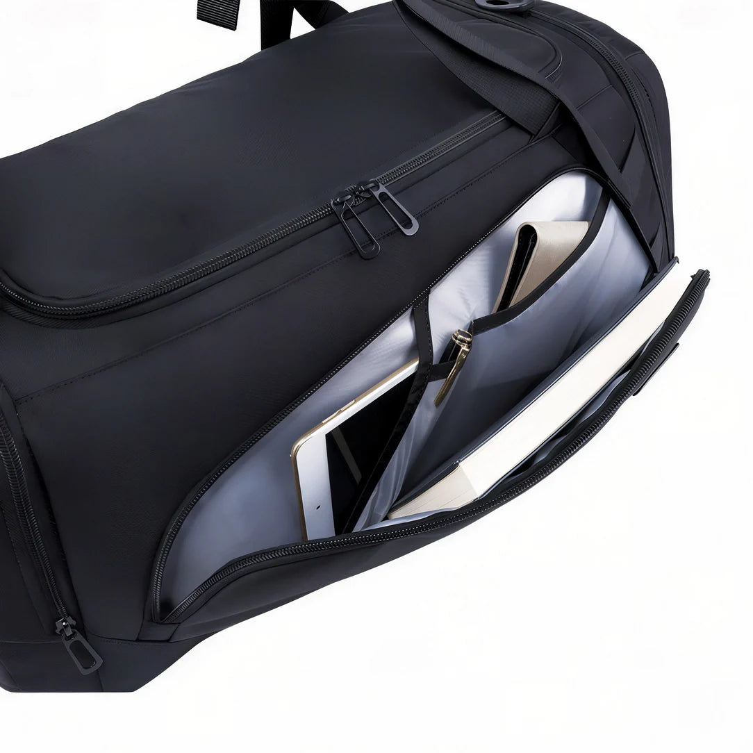 Étui pour ordinateur portable noir avec fermeture éclair et intérieur rembourré protecteur