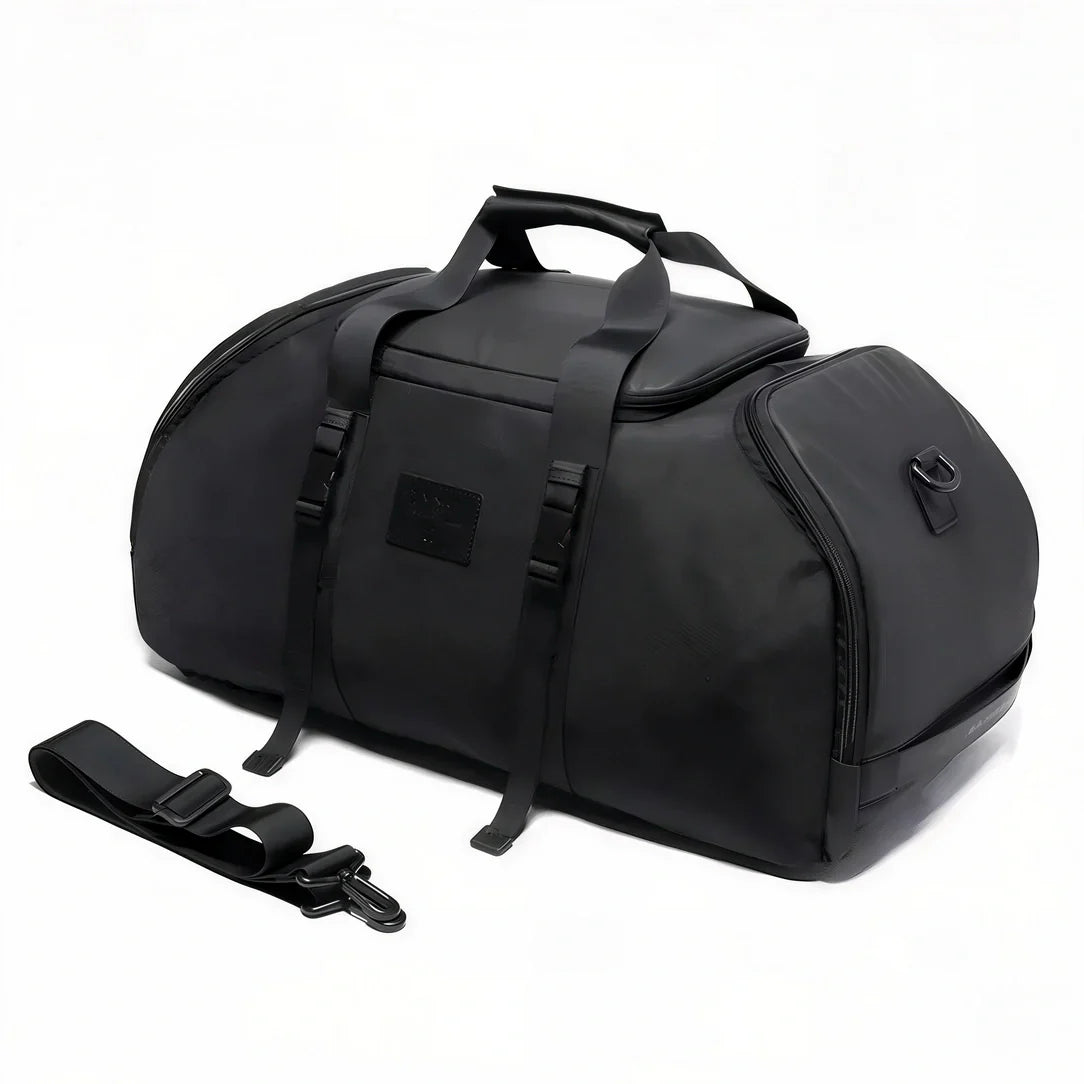 Sac de sport à dos noir étanche avec sangles et poignées