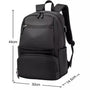 Sac d école garçon en noir avec compartiments zippés, poches latérales et port USB