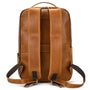 Sac ordinateur pour femme de luxe en cuir tan avec bretelles ajustables et poignée supérieure